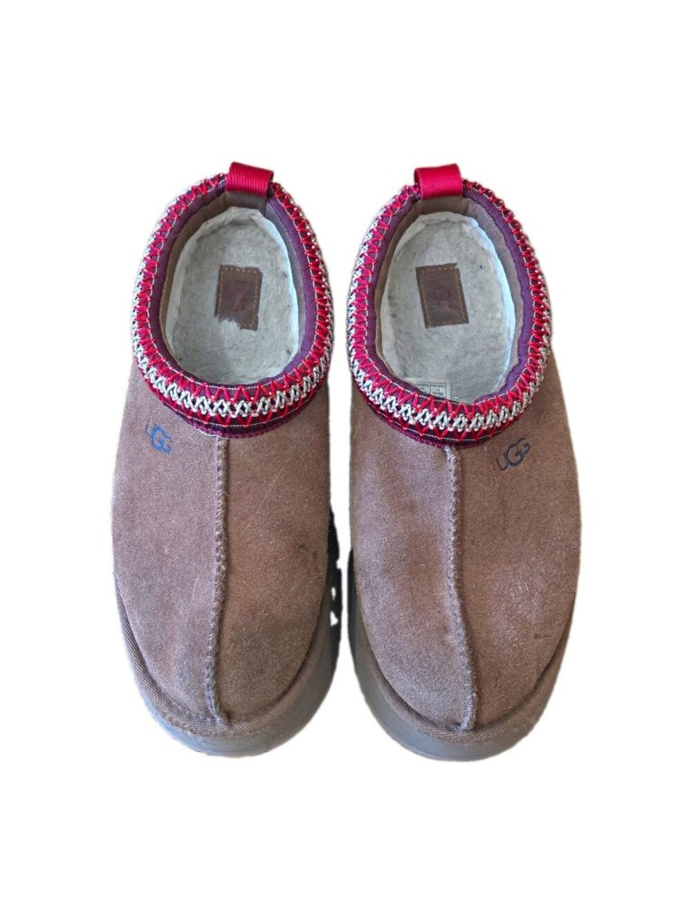 UGG Tazz I Slippers Shoes Suede Platform Slip-On Lined  Brown US 8 EU 39